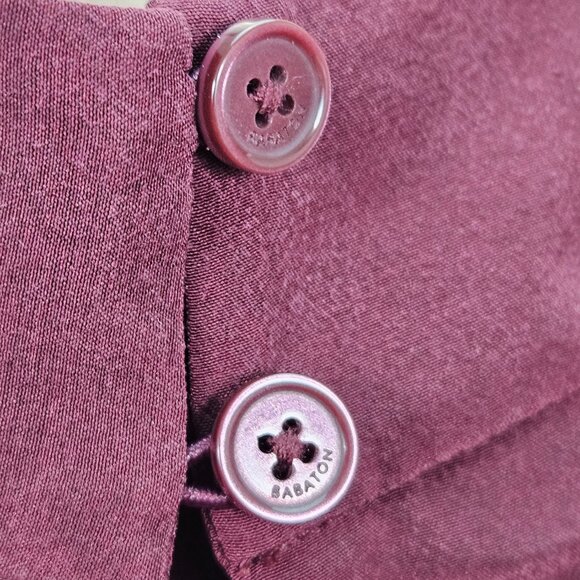 NWT Aritzia Babaton CAHUN Rich Maroon Silk Viscose Shirt w/ Shoulder Pads Size L - Picture 16 of 16